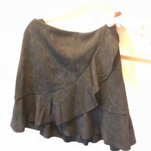 Black suede skirt